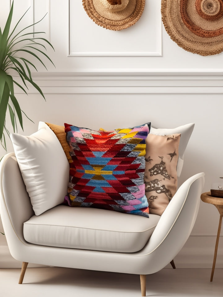 Aztec Kilim Cushion Cover On Chair Second Nature Online