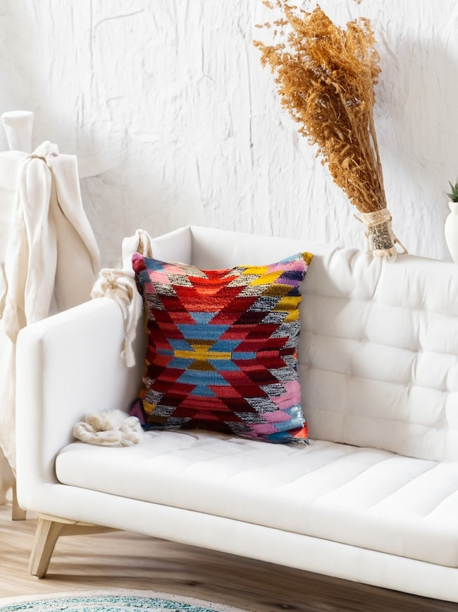 Kilim Cushion Cover Geometric Design Shop at Second Nature Online