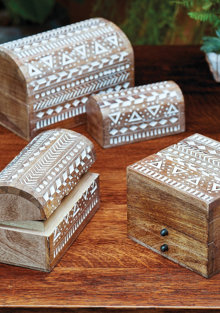 Wooden Jewellery Box With Aztec Design Hand Crafted Gifts For Her ...