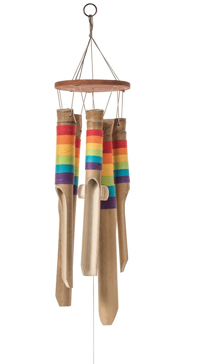 Bali Bamboo Rainbow Garden Wind Chime - Second Nature Online