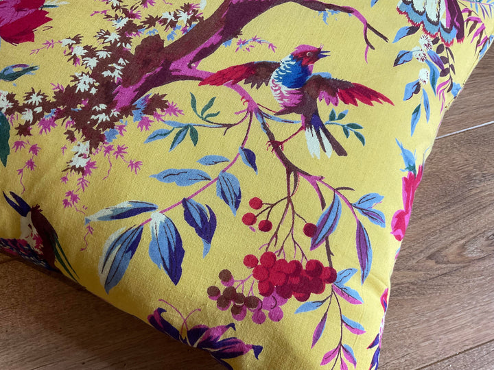 Bird Of Paradise Cotton Print Cushion Cover 45 X 45 cm Available In Two Colours