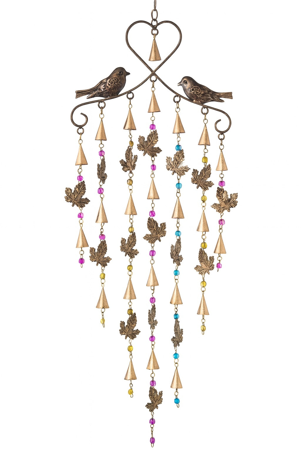 Wind Chime for Garden with Birds and Leaves