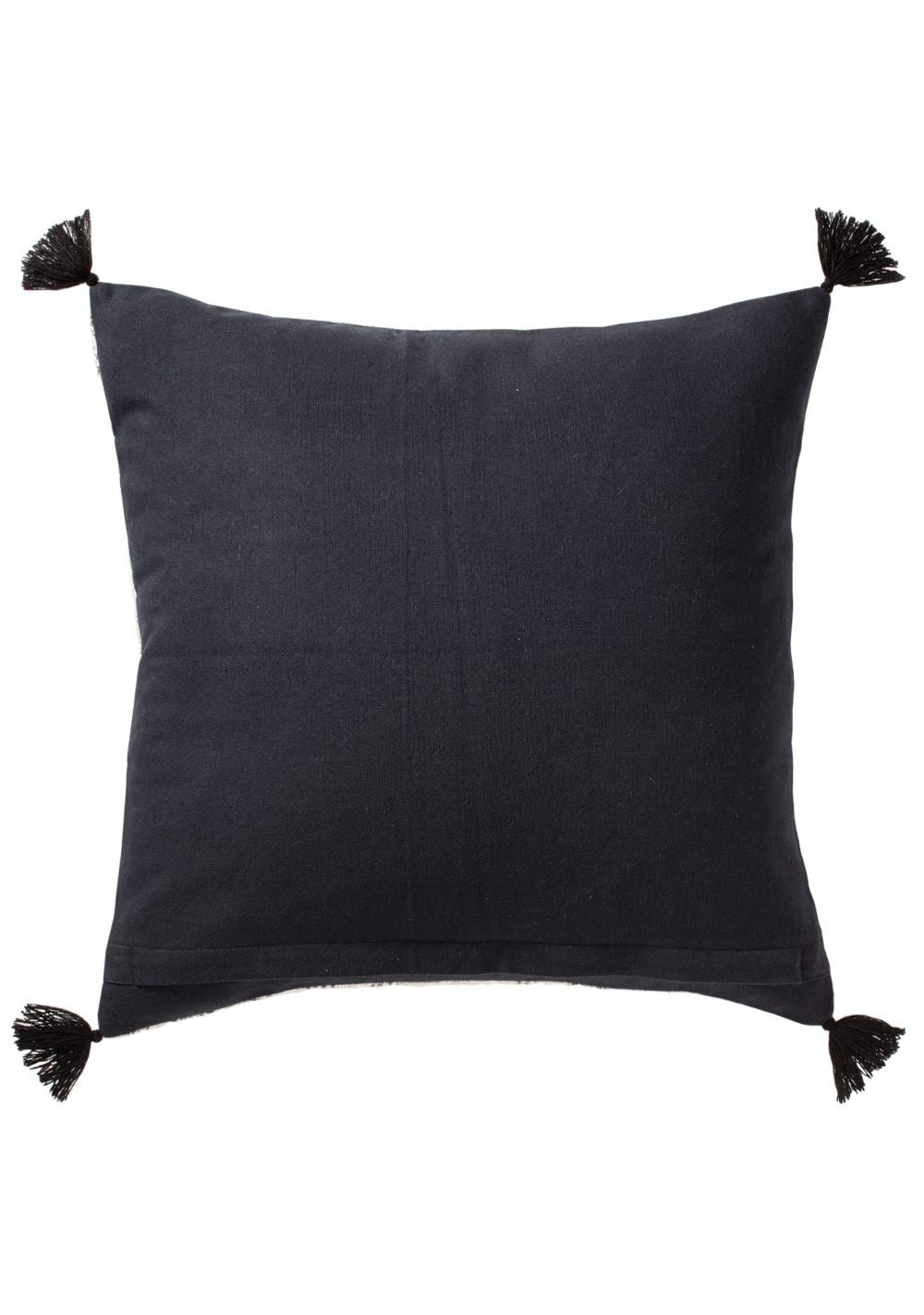 Blockprint Black Cotton Cushion Cover 45 cm x 45 cm