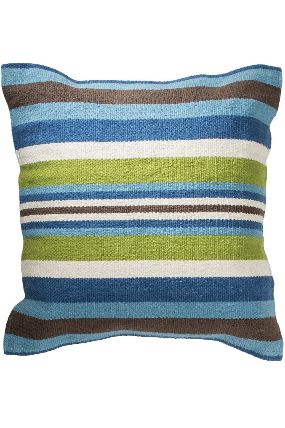 Blue multi stripe cushion cover 45 x 45cm Second Nature Online