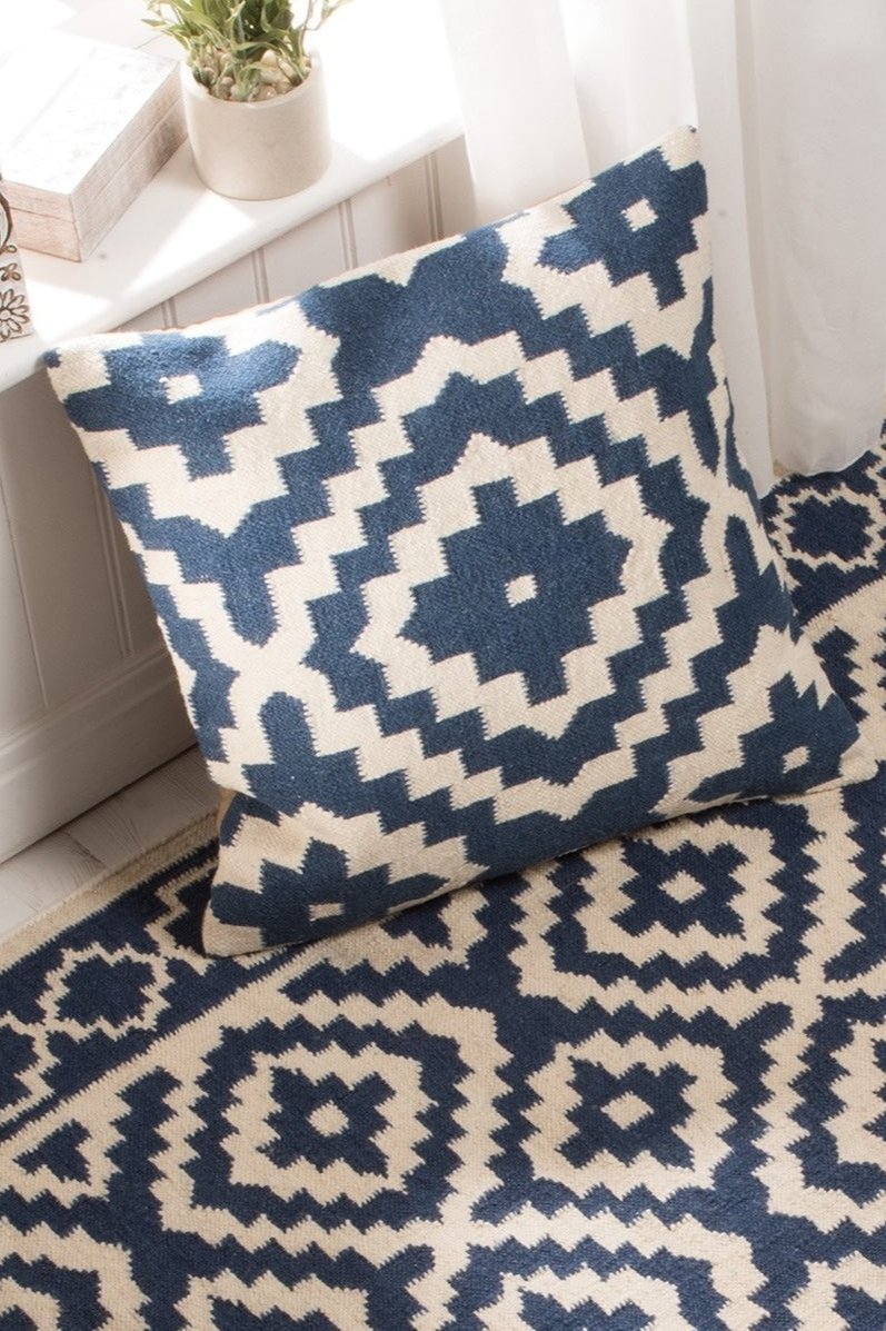 Samarkand Blue Indigo Cushion Cover