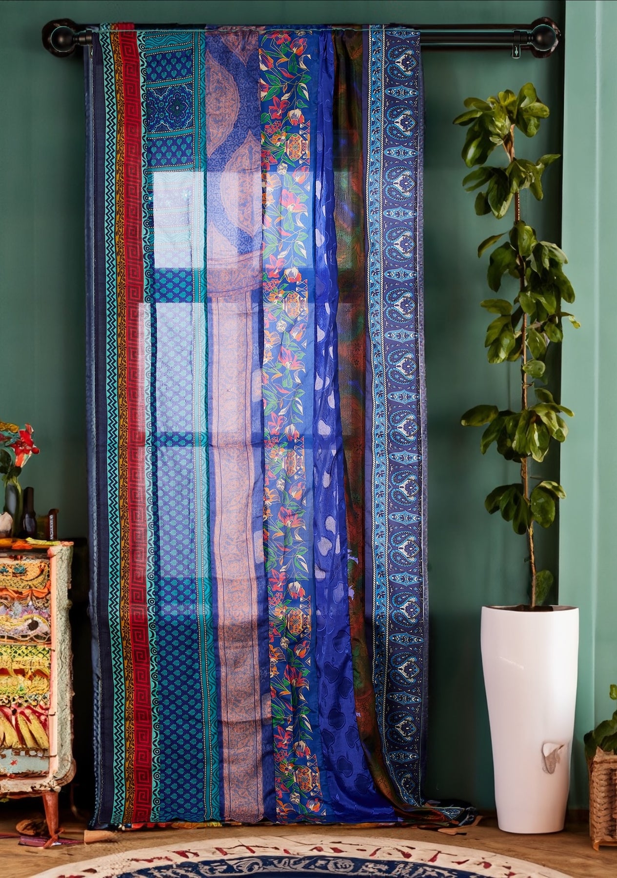 Unique Sari Curtains | Soft Colourful Fabric | Easy Installation ...