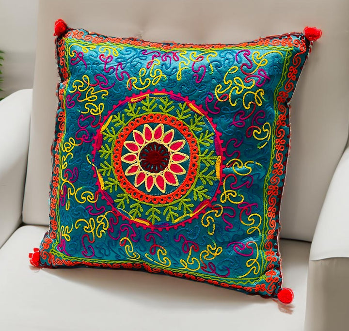 Blue Boho Mandala Indian Cushion Cover Second Nature Online