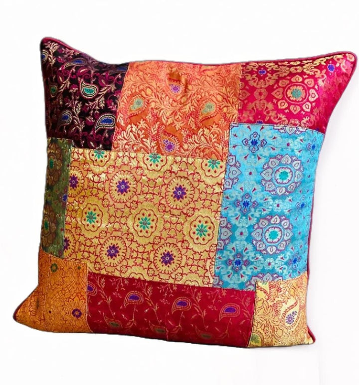 Brocade Patchwork Indian Cushion