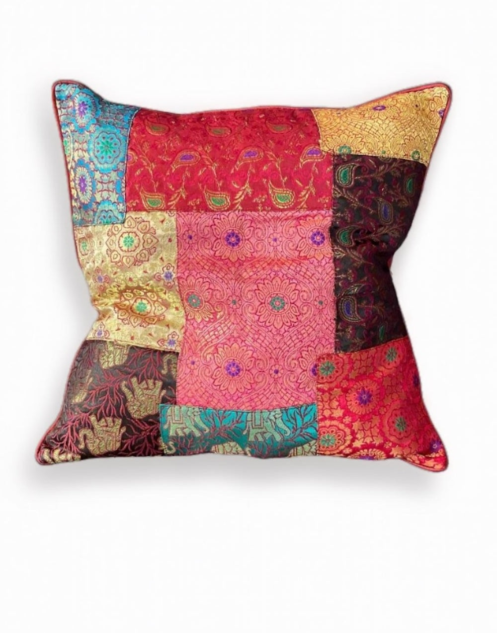 Brocade and Sari Cushion Cover Second Nature Online