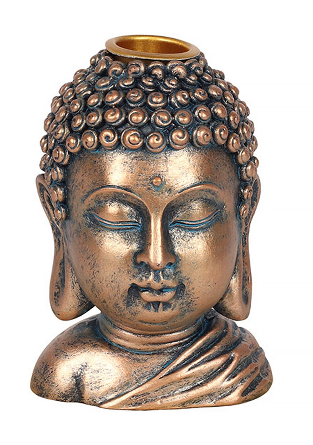 Backflow Incense Burner Bronze Buddha Head Design | Calm & Zen