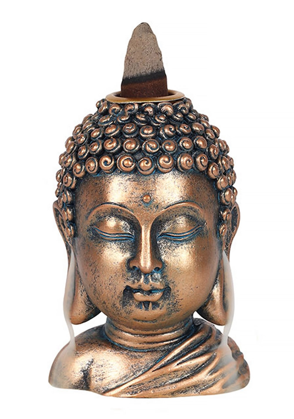 Backflow Incense Burner Bronze Buddha Head Design | Calm & Zen