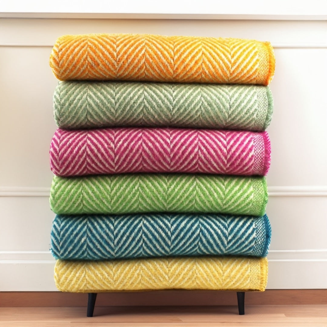 Chevron Chic Throw Recycled Wool With Assorted Colours