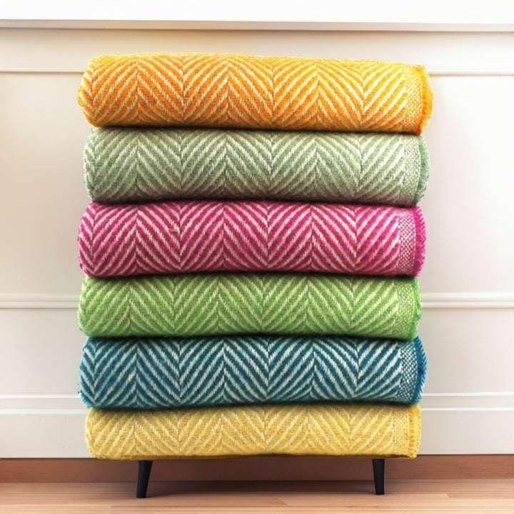 Chevron Chic Throw Recycled Wool With Assorted Colours