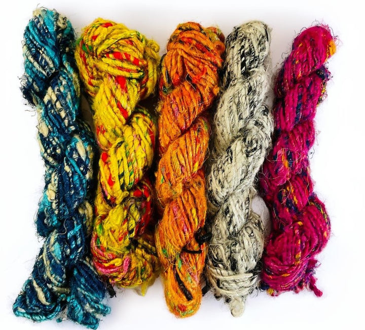 Hand Crafted Banana Yarn Chunky Multi Colours Colours Available in 5 colours