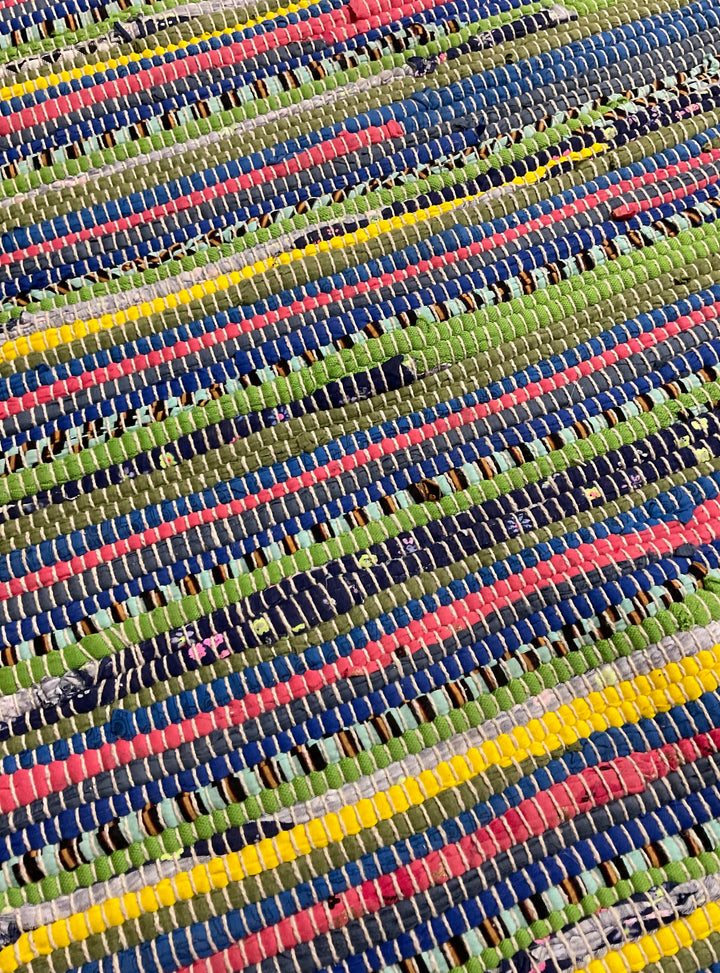 Thick Recycled Rag Rag Striped Multi Colour Design 120 cm x 180 cm