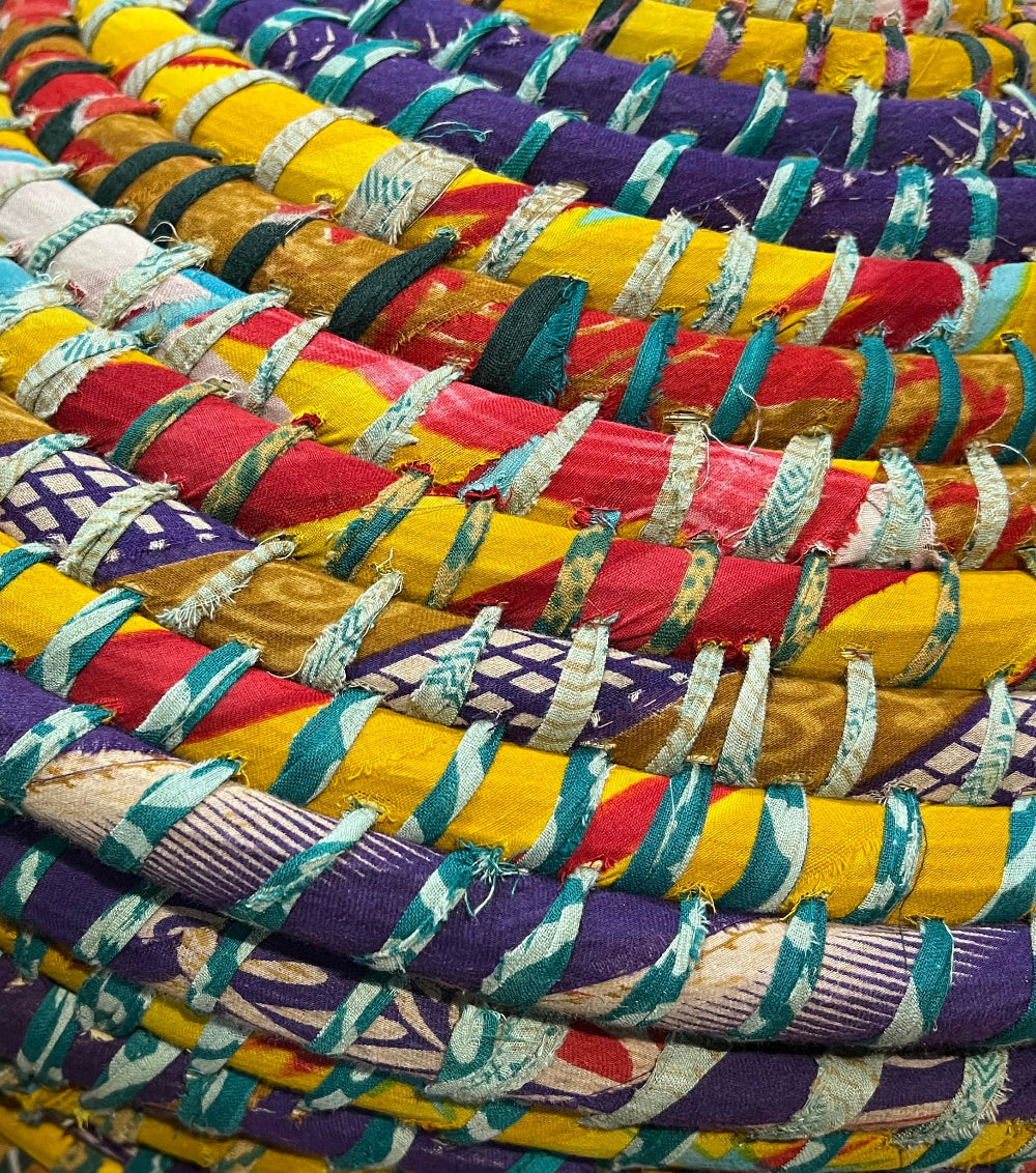 Close Up of Braided Laundry Basket - Second Nature Online