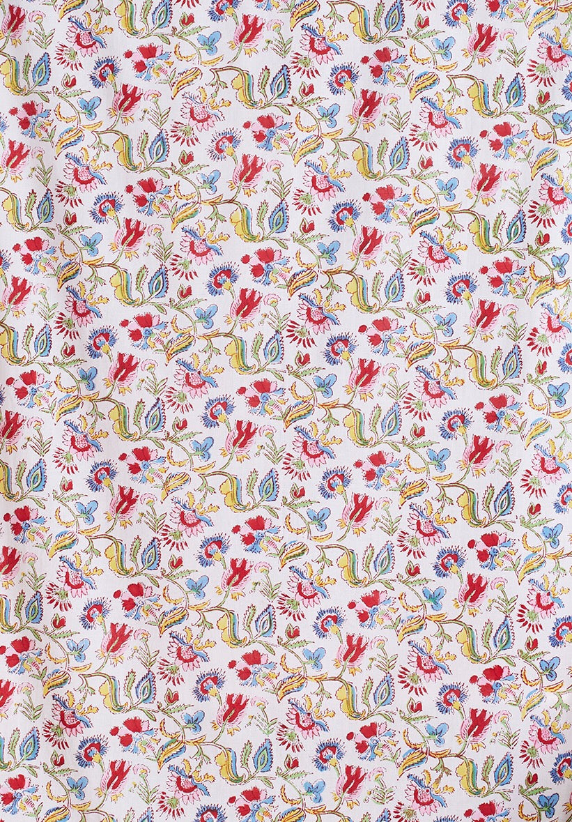 Close Up of Floral Blockprint Pattern - Second Nature Online