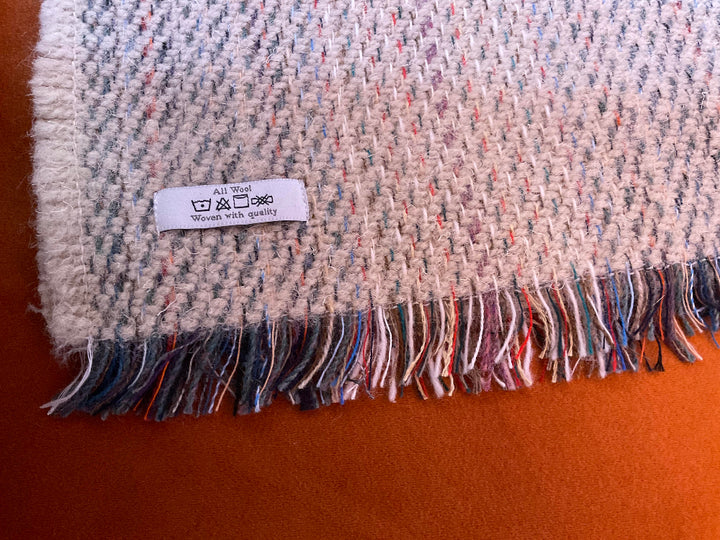 Close up of wool throw weave