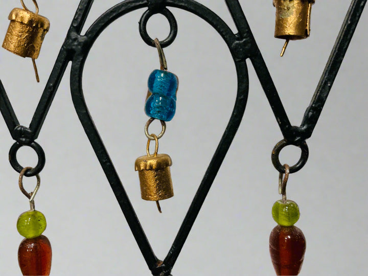 Close Up of Windchime Glass Beads and Bells - Second Nature Online