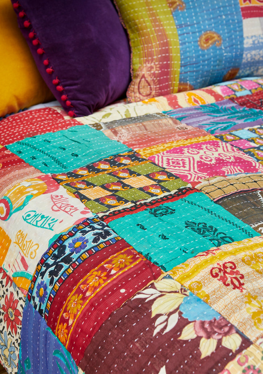 Cotton Patchwork Indian Cotton Quilt - Second Nature Online