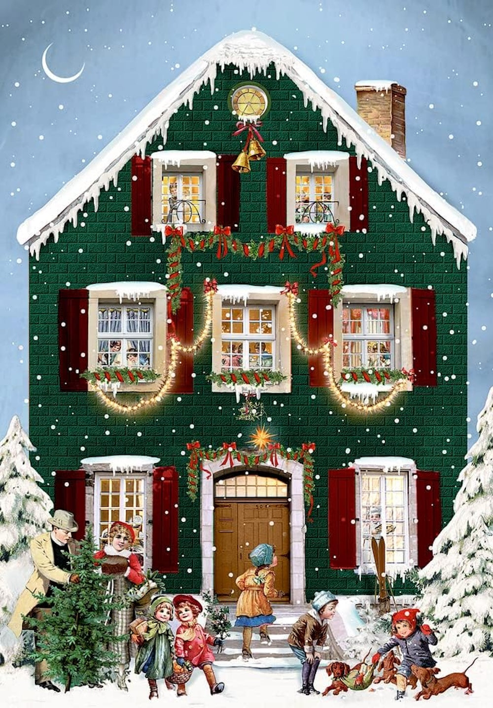 Unique Advent Christmas Calendar Cards - Premium Made in Germany - Choose From Four Victorian Houses