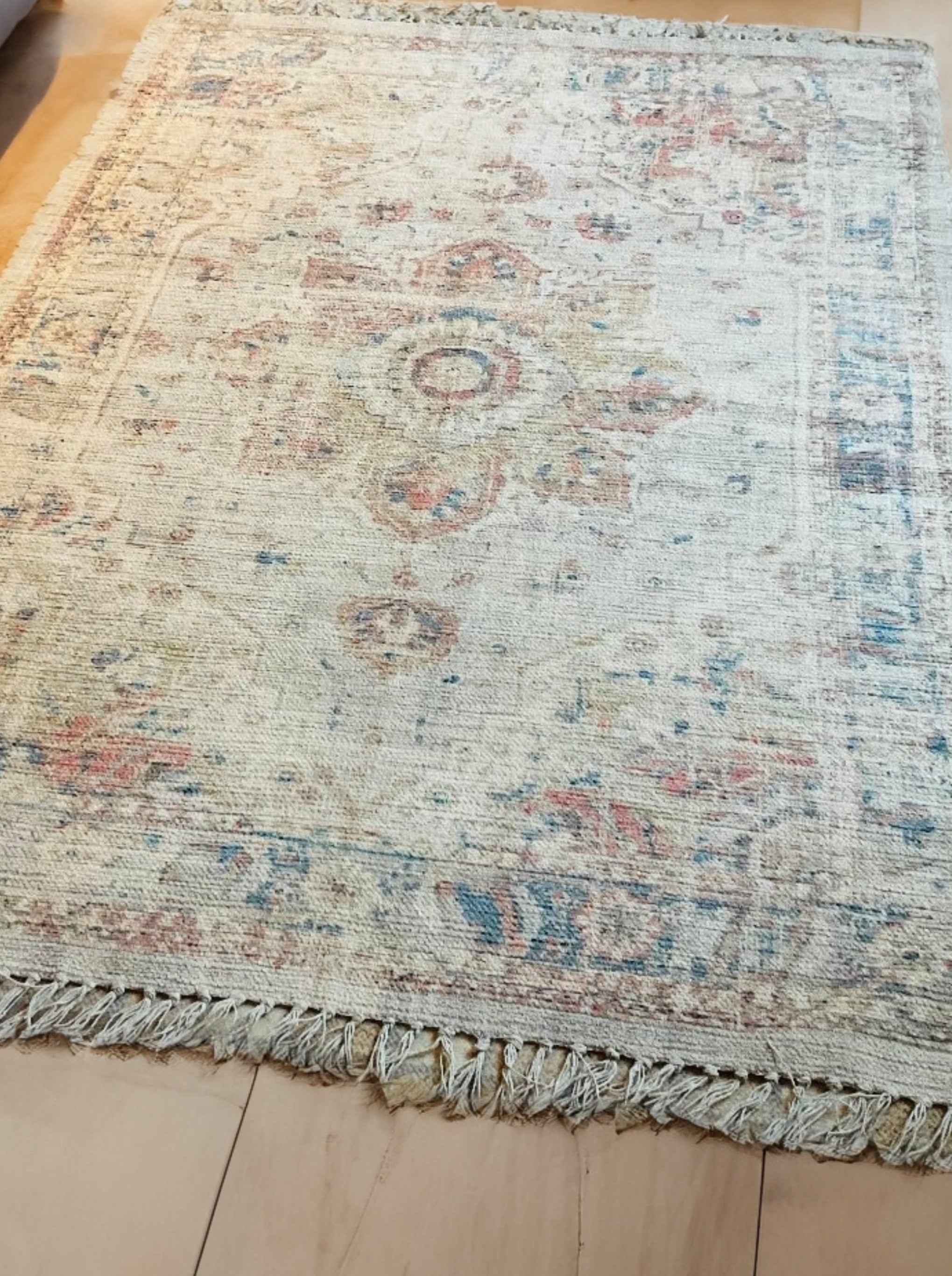 Natural Cotton Geometric Design Digital Print Rug 120 cm x 180 cm ...