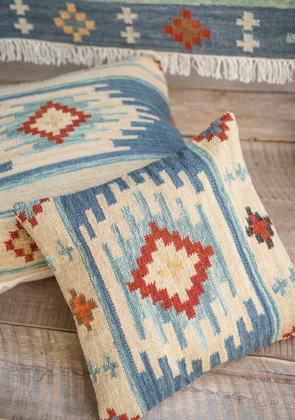 Blue Natural Sofa Cushion and Floor Cushion