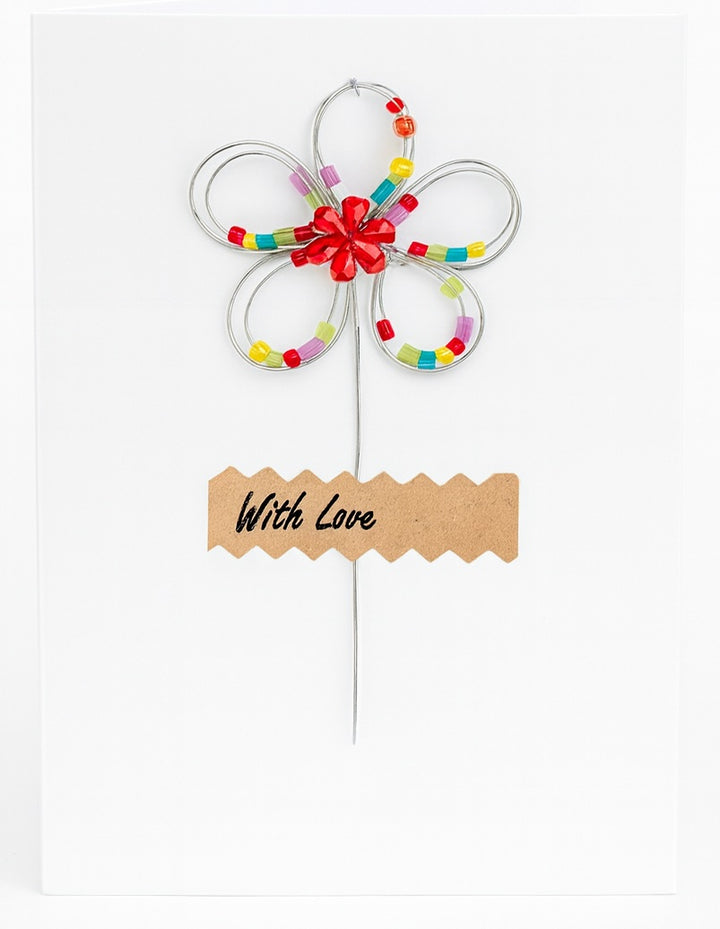 With Love – Handmade Wire Rainbow Flower 4 cm
