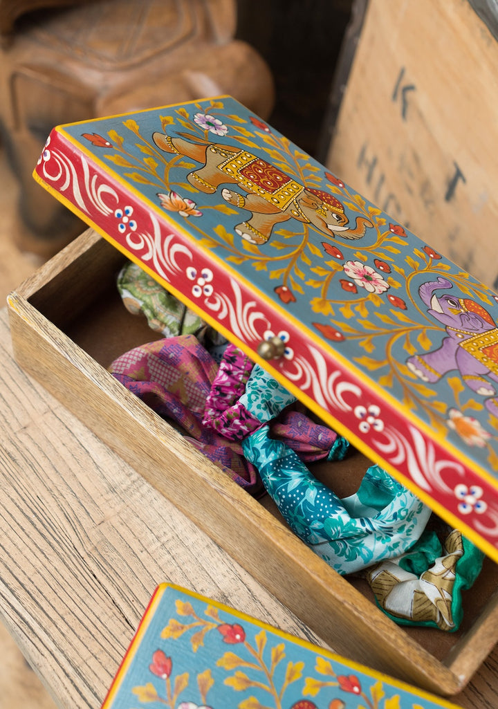 Indian Wooden Elephant Jewellery Box