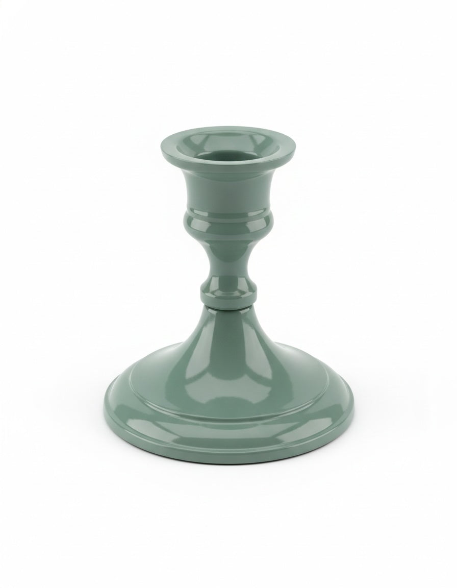 Green Candle Holder In a White Background