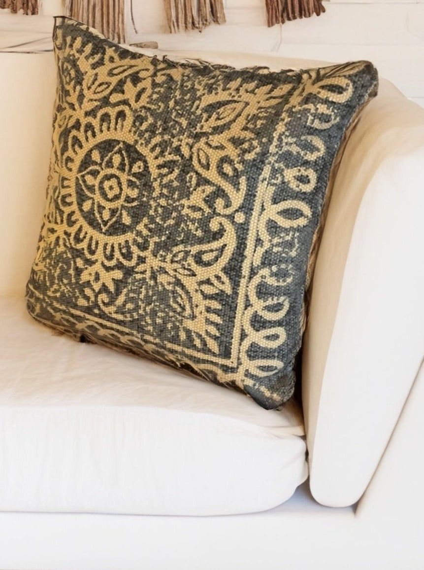 Grey Charcoal Cushion Cover On Sofa