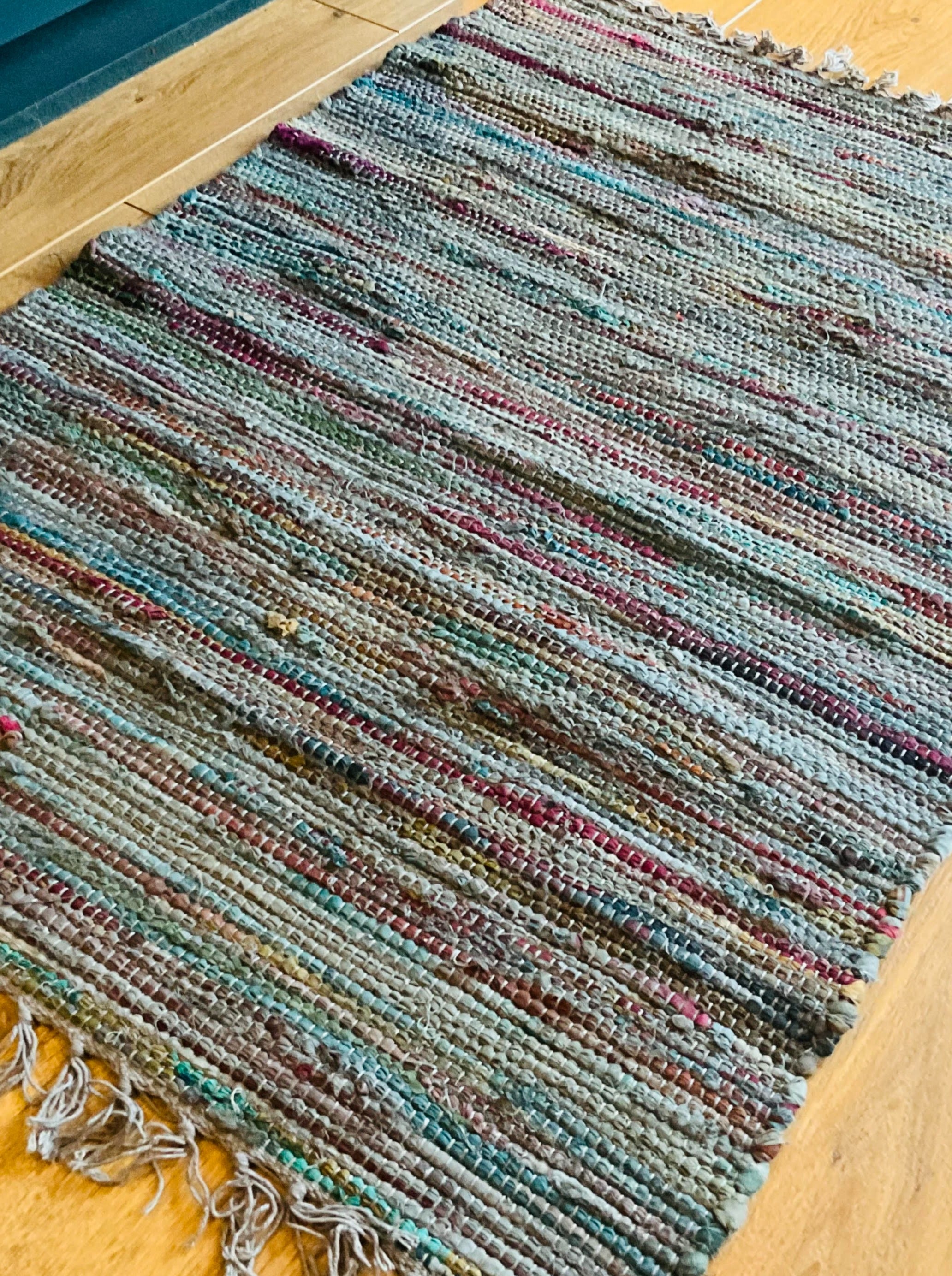 Recycled Cotton Grey Rag Rug In Two Sizes | Second Nature Online