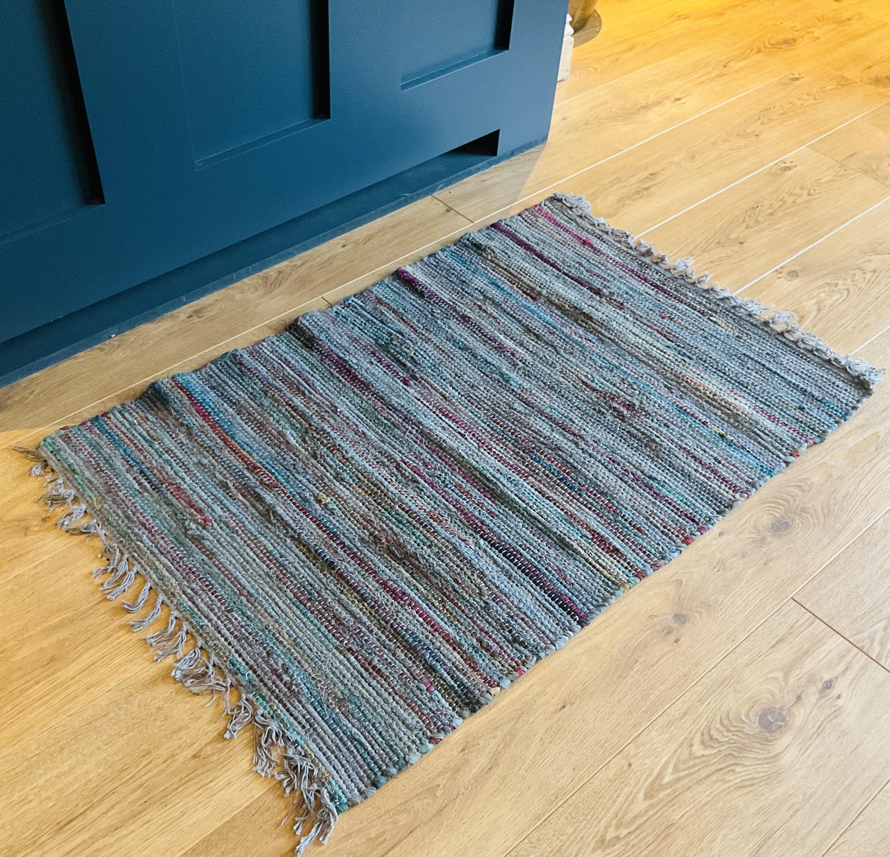 Recycled Cotton Grey Rag Rug In Two Sizes | Second Nature Online
