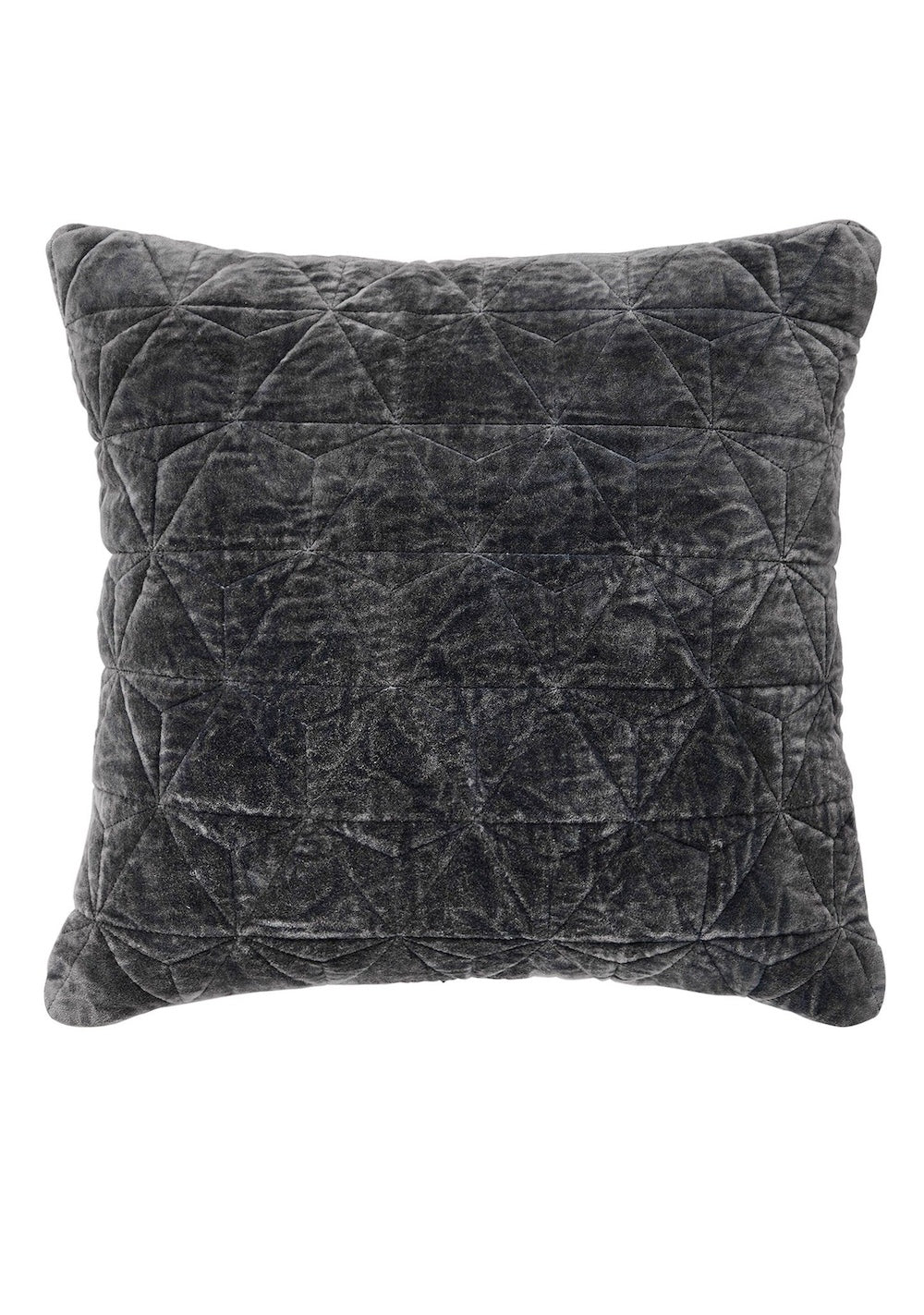 Grey Cotton Velvet Cushion Cover