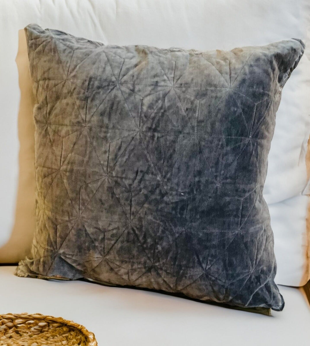 Grey Velvet Cushion Cover Second Nature Online