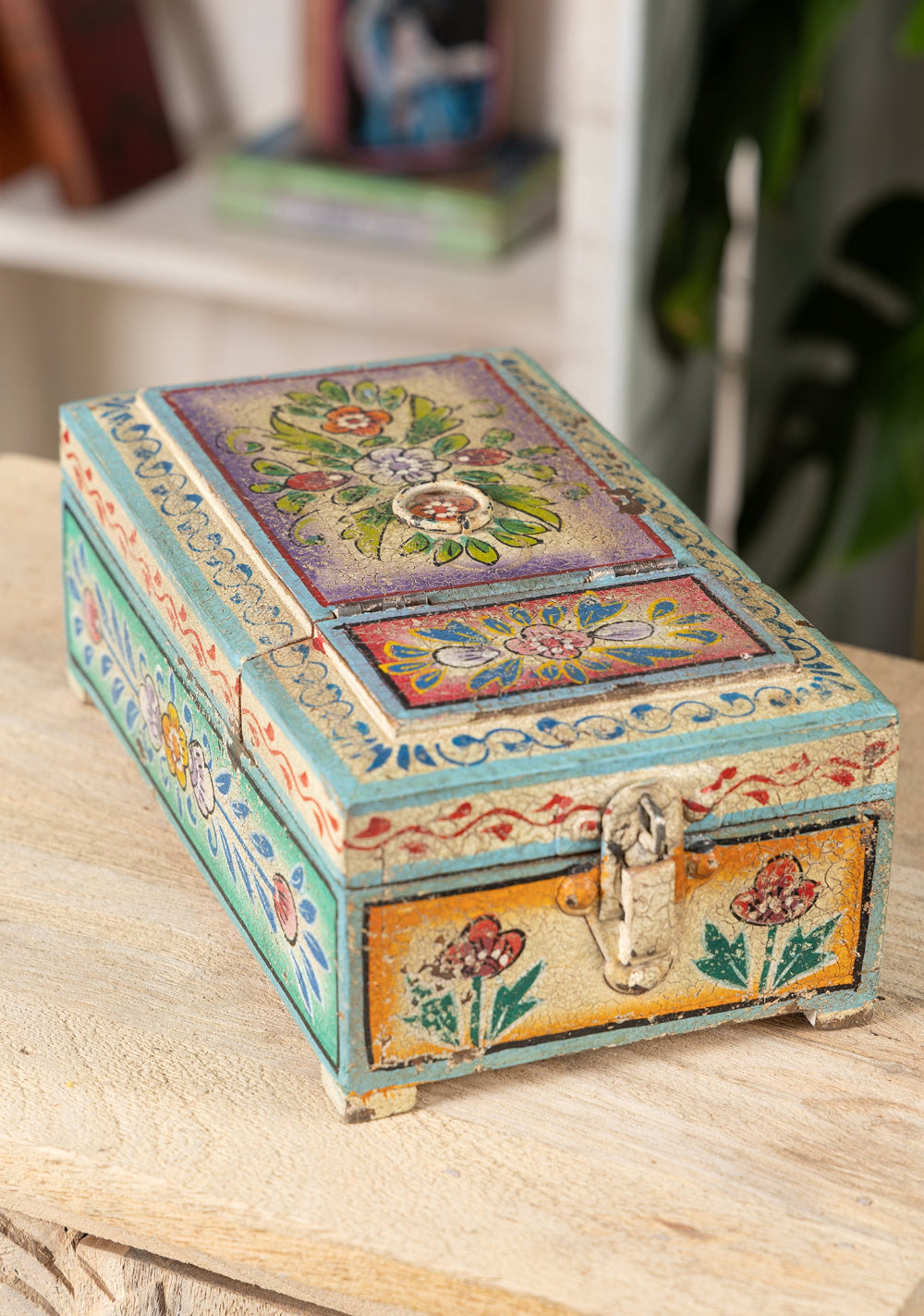 Hand Painted Indian Jewellery Vanity Box - Second Nature Online