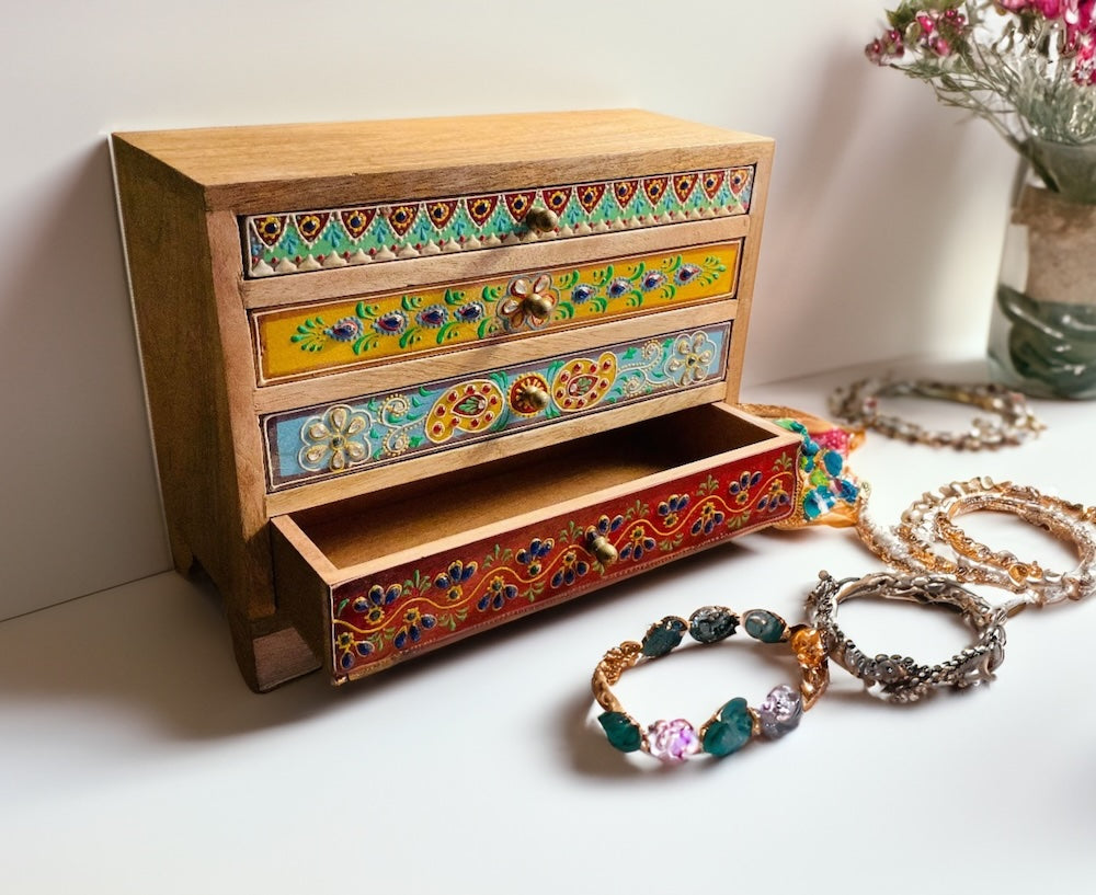Indian Wooden Chest For Jewellery