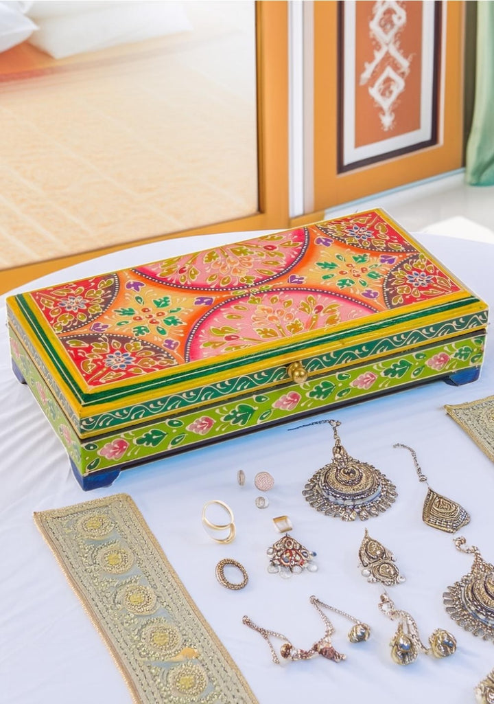 Indian Hand Painted Box for Trinkets and Jewellery