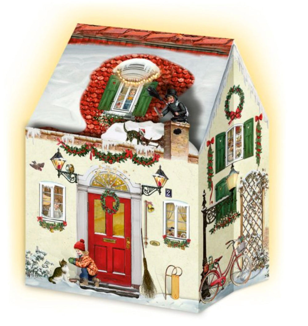 Ivory German HouseAdvent LED 3D Card