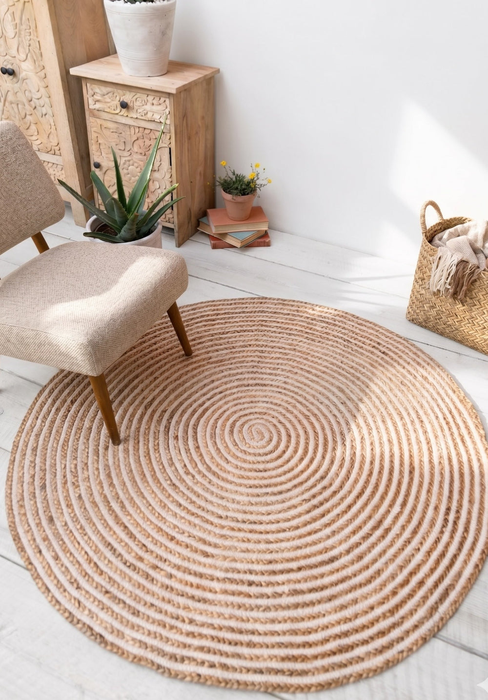 Round Jute Rug | Natural Rug | Round Rug | Neutral Rug | Rugs Near