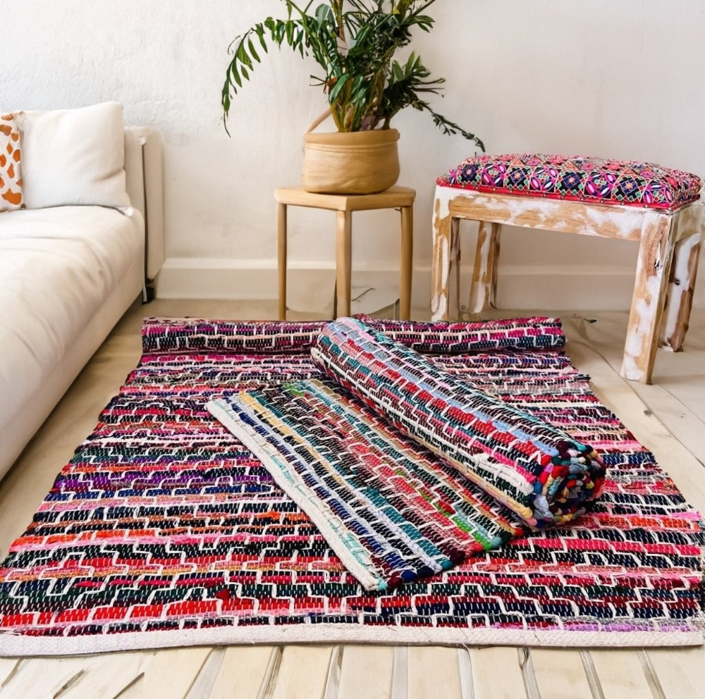 Small Rainbow Rug | Reversible | Multicolour | Second Nature Online