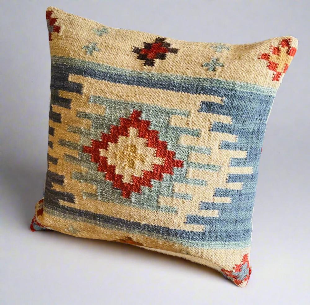 Wool Cotton Kilim Cushion Cover 