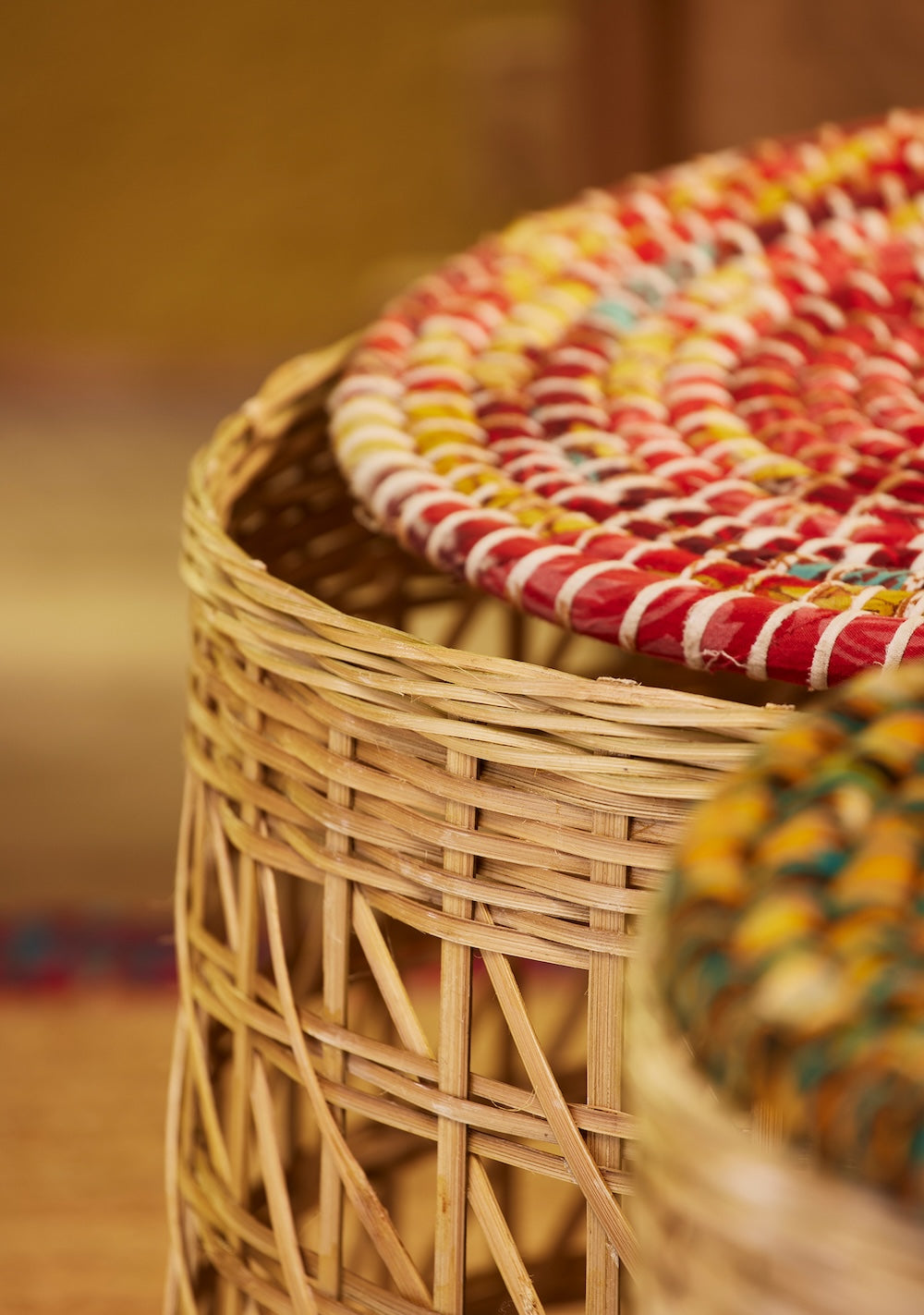 Close Up Of Sari Bamboo Laundry Baskets