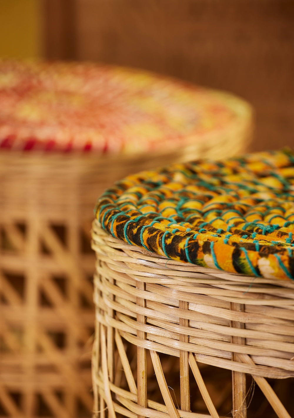 Close Up Of Bamboo Baskets