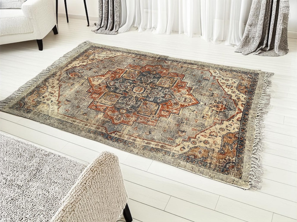 Digital Print Rug Designs Cotton Rug | Earthy Colours | Digital Print | Soft Rug | Natural Kilim ...