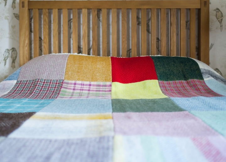 The Artisan Throw Handmade Patchwork Lifestyle Pure Wool Luxury Large Blanket