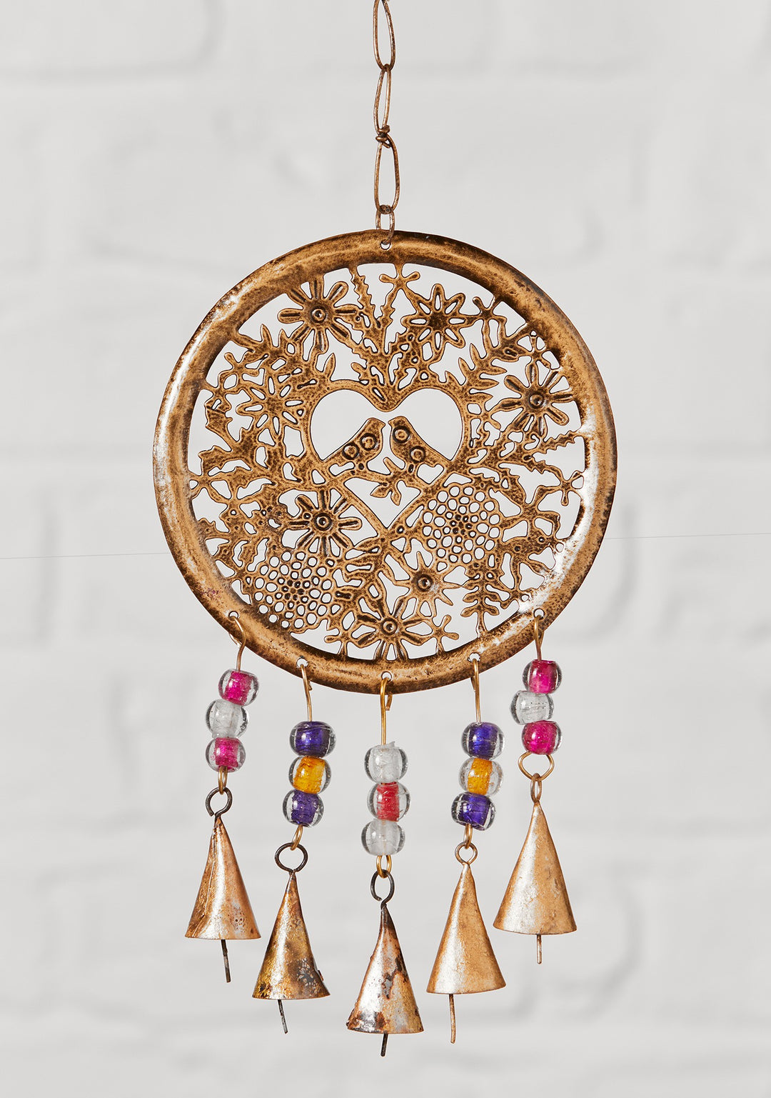 Love Bird in Tree Of Life Wind Chime Hanging Mobile