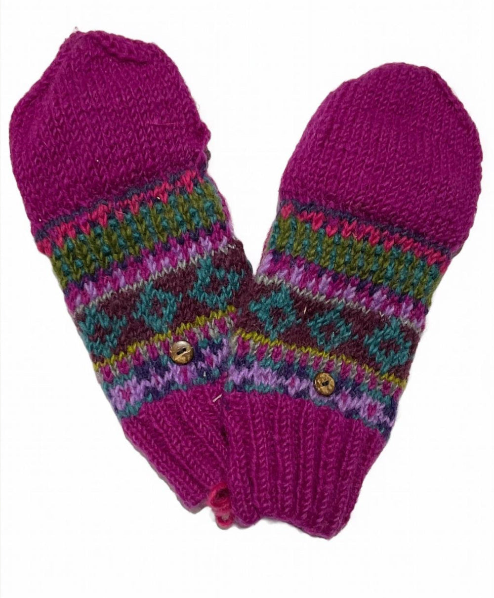Magenta New Zealand Wool Gloves - Second Nature Online