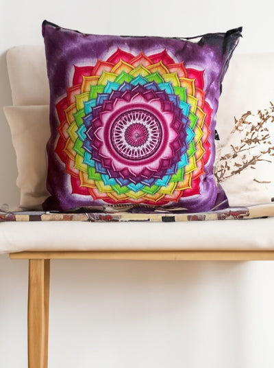 Mandala Multi Coloured Cotton Cushion Cover Second Nature Online