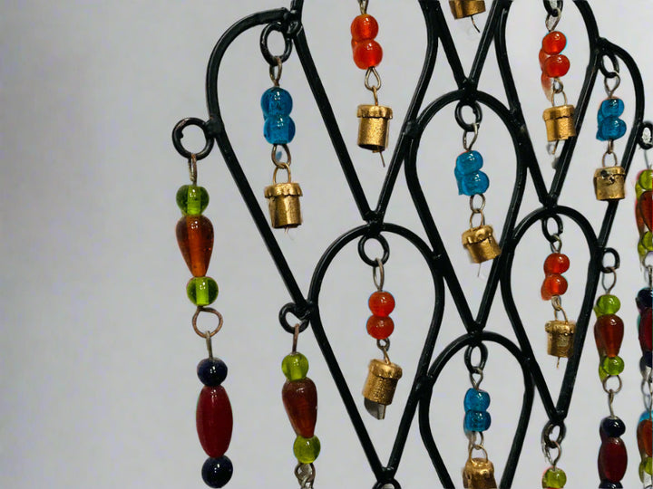 Metal Glass Bead Wind Chime Close Up - Second Nature Online